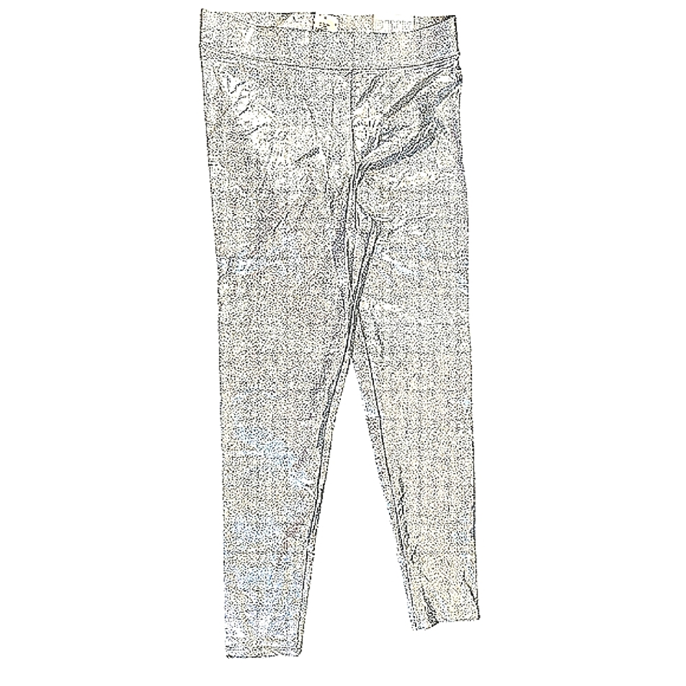BNWT Victoria's Secret PINK holographic legging metallic silver pewter rainbow
